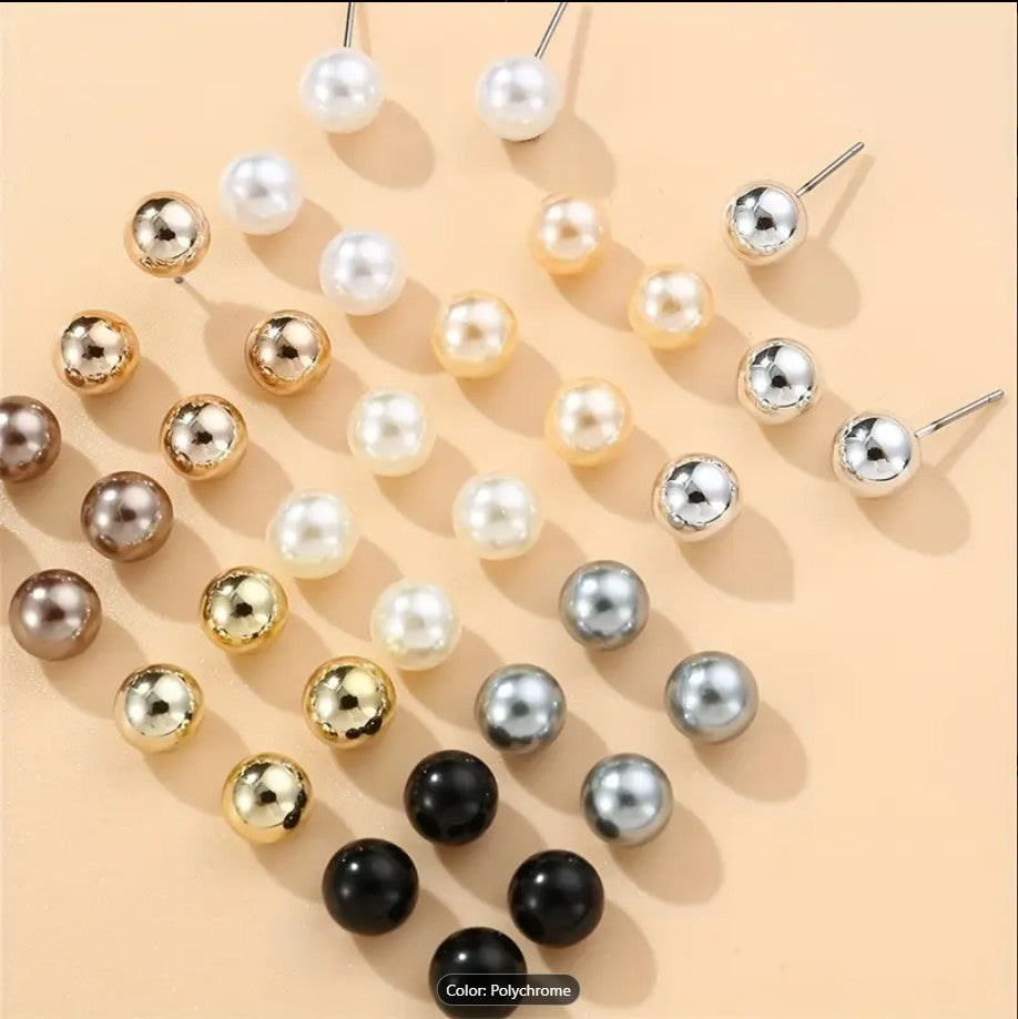 Imitation 1 Pair Pearl Stud Earrings Set