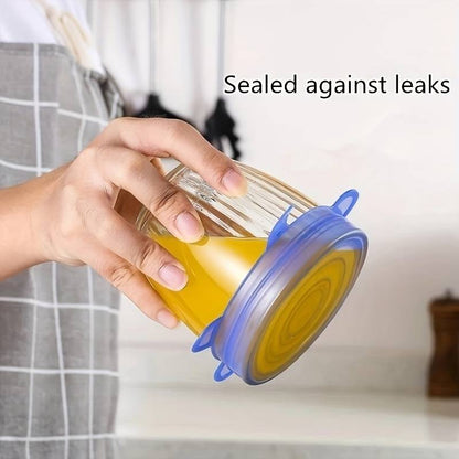 6 PCS Universal Food Silicone Stretch Lids