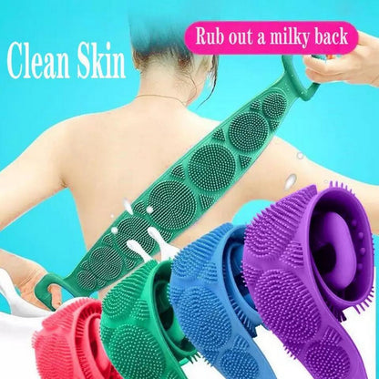 Silicone Back Bath Shower Wash Body Belt Brush Bath Towel Exfoliating Body Brush For Bathroom Accessories Nylon Towel Body