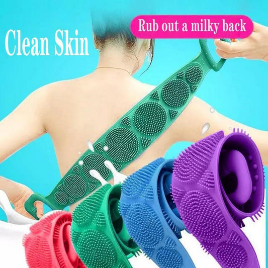 Silicone Back Bath Shower Wash Body Belt Brush Bath Towel Exfoliating Body Brush For Bathroom Accessories Nylon Towel Body