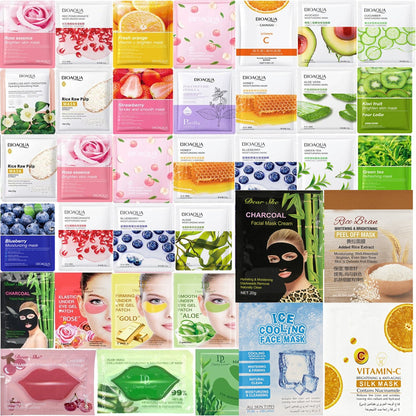 Pack of 10 Moisturizing Facial Face Sheet Mask,