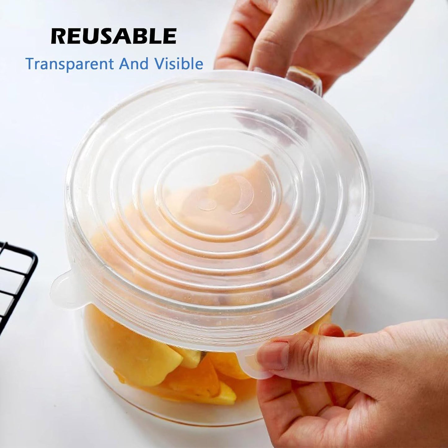 6 PCS Universal Food Silicone Stretch Lids