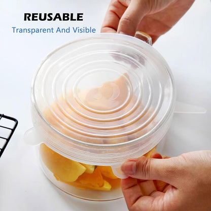 6 PCS Universal Food Silicone Stretch Lids