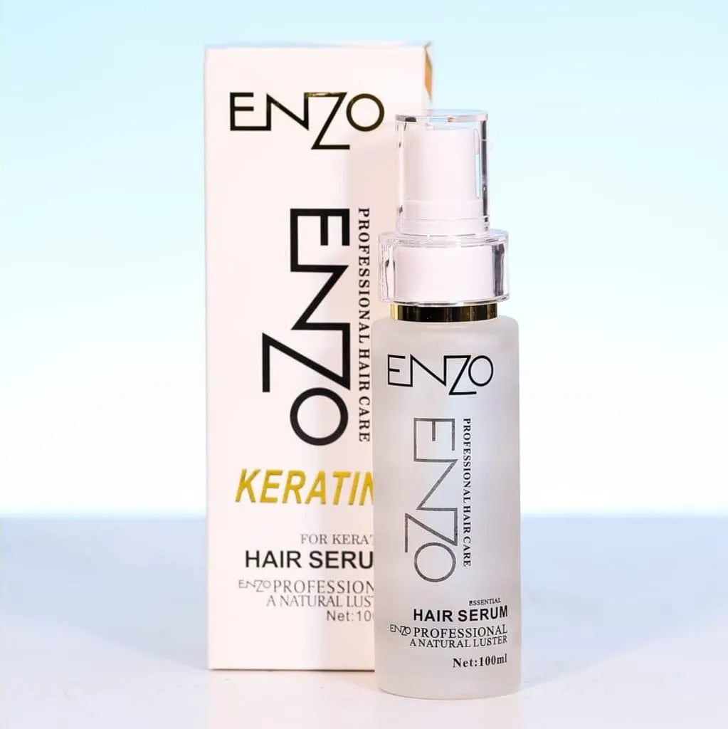 Enzo Keratin Hair Serum 100ml – Professional Hair Care Serum for Smooth, Shiny & Frizz-Free Hair | Repair & Nourish Formula