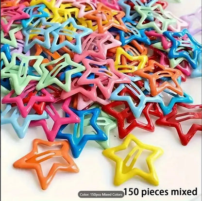 10 pcs Colorful Star-Shaped BB Barrettes Hair Clips 20 clips Set for Girls - Lovely Kids Hair Accessories