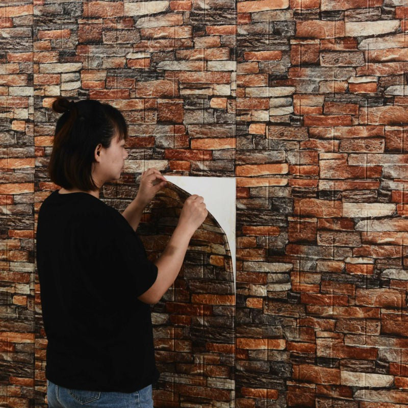 Self-Adhesive 3D Wall Brick Sheet / Wallpaper For Room / White Fomic Wall Stickers For Home Decoration 35*38cm Waterproof