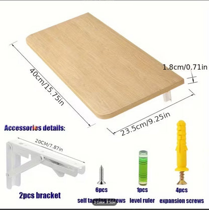 Multipurpose Wall Mounted Folding Table – Space-Saving Wooden Laptop & Office Desk for Home, Kitchen & Study