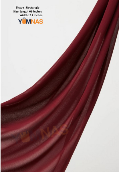 Dark Maroon Luxury Chiffon Hijab for Women & Girls