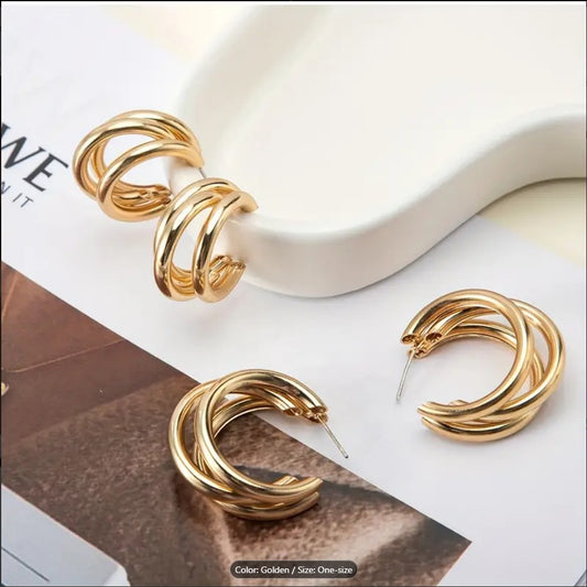 Korean Hoop Stud Earrings