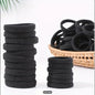 24 PCS Black Seamless Hair Ties for Women | Non-Slip, Damage-Free Ponytail Holders