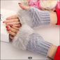 Women’s Plush Fleece-Lined Half-Finger Gloves