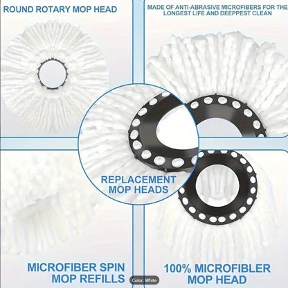 360° Rotating Microfiber Spin Mop Head Refill