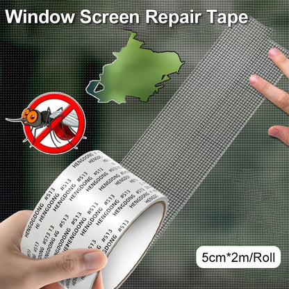 Waterproof Self-Adhesive Window Screen Repair Tape, Anti-Insect Mesh Patch For Dorm Doors/Curtains, Strong Adhesive Repair Tape For Torn Screens, 2M/78.74INCH Length