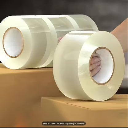 Heavy-Duty Transparent Packaging Tape – Strong Adhesive Clear Shipping & Sealing Tape for Boxes, Moving, Office & Home