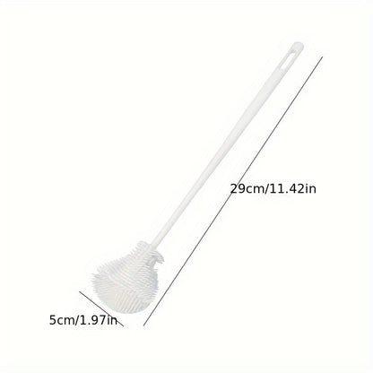 Foldable 360 degree cleaning silicone brush with long handle