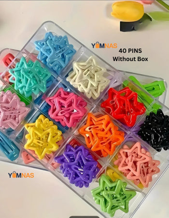 Colorful Star-Shaped BB Barrettes Hair Clips 20 clips Set for Girls - Lovely Kids Hair Accessories