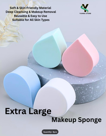Set of 4 Diamond Shape Makeup Sponges – Water Activated Beauty Blender | Wet & Dry Use for Foundation, Concealer, Cream & Powder (Multicolor & shape)
