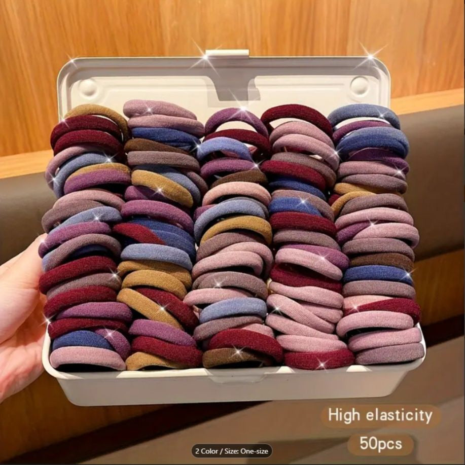 24 PCS Black Seamless Hair Ties for Women | Non-Slip, Damage-Free Ponytail Holders