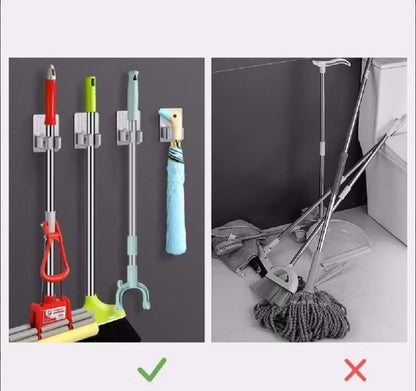 Easy-Install Wall-Mounted Mop & Broom Holder