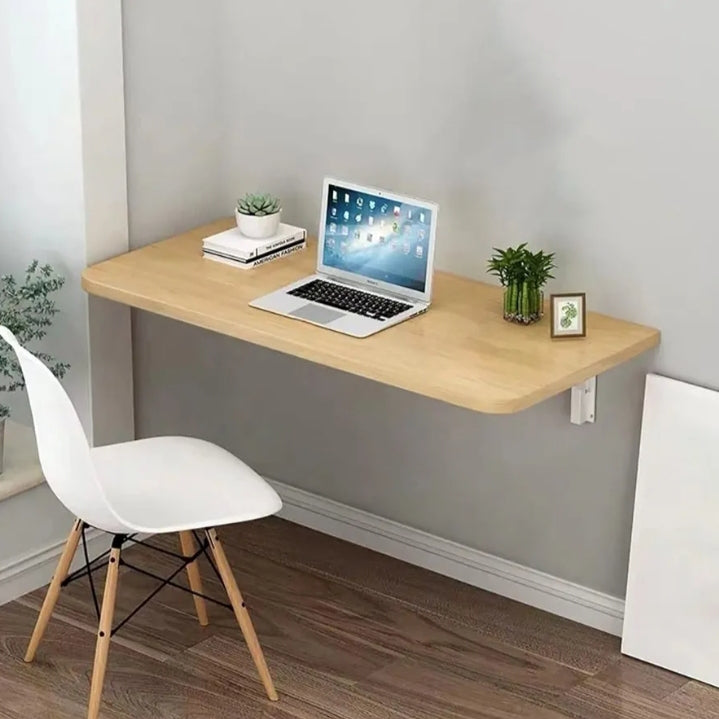Multipurpose Wall Mounted Folding Table – Space-Saving Wooden Laptop & Office Desk for Home, Kitchen & Study