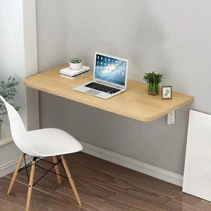 Multipurpose Wall Mounted Folding Table – Space-Saving Wooden Laptop & Office Desk for Home, Kitchen & Study
