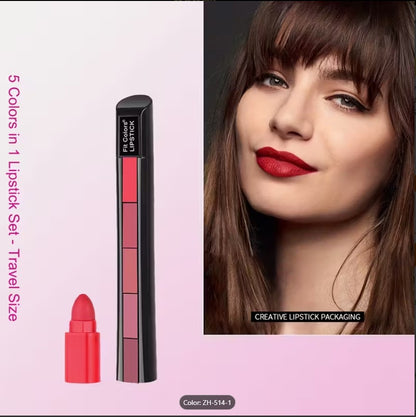 5-in-1 Multi-Function Makeup Set –1 stick contain multiple task ( Matte Lipsticks, Eyeshadow, & Blush Highlighter in One Compact Kit)