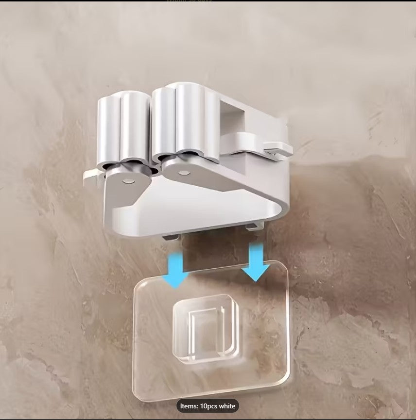 Easy-Install Wall-Mounted Mop & Broom Holder