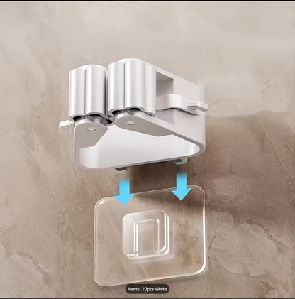 Easy-Install Wall-Mounted Mop & Broom Holder