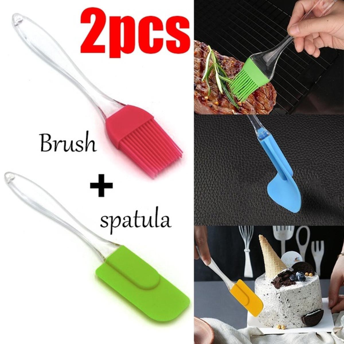 Pack of 2 - Silicone Spatula & BBQ Oil Brush