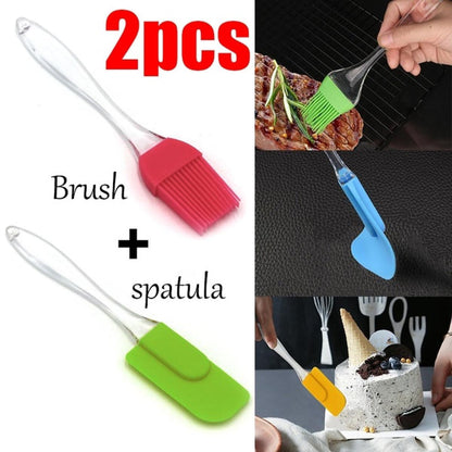 Pack of 2 - Silicone Spatula & BBQ Oil Brush