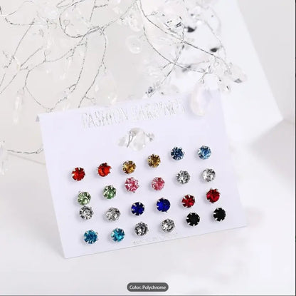 Zirconia Stud Earrings Set