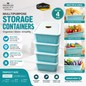 Airtight Plastic Rectangular Food Storage Containers Set | Multi-Size Nesting Kitchen Organizer Boxes with Lids (Pack of 4 / Set of 8)