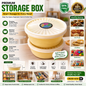 Classic Style Plastic Airtight Food Storage Bowls Set | Multi-Color Kitchen Organizer Containers with Sunburst Lids (Pack of 2)