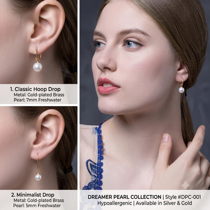 1 pair Classic White Pearl Stud Earrings Set for Girls | Round Pearl Earring Pack earrings for girls earrings stylish earrings for girls korean earrings for girls earrings set drop earrings