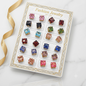 Pack of 1 Pairs Multi-Color Crystal Square Stud Earrings Set for Women & Girls - Korean Style Cubic Zirconia Daily Wear Earrings Combo Pack - Premium Fashion Jewelry Gift Set