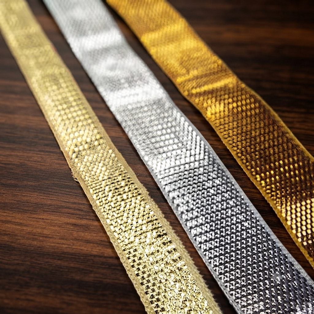 10 gaz Metallic Gold & Silver Lace Trim Ribbon | Fancy Gota Patti & Zari Border for Dresses, Suits, Saree, Dupatta & Craft Sewing