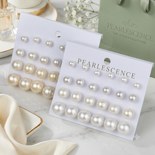 1 pair Classic White Pearl Stud Earrings Set for Girls | Round Pearl Earring Pack earrings for girls earrings stylish earrings for girls korean earrings for girls earrings set drop earrings
