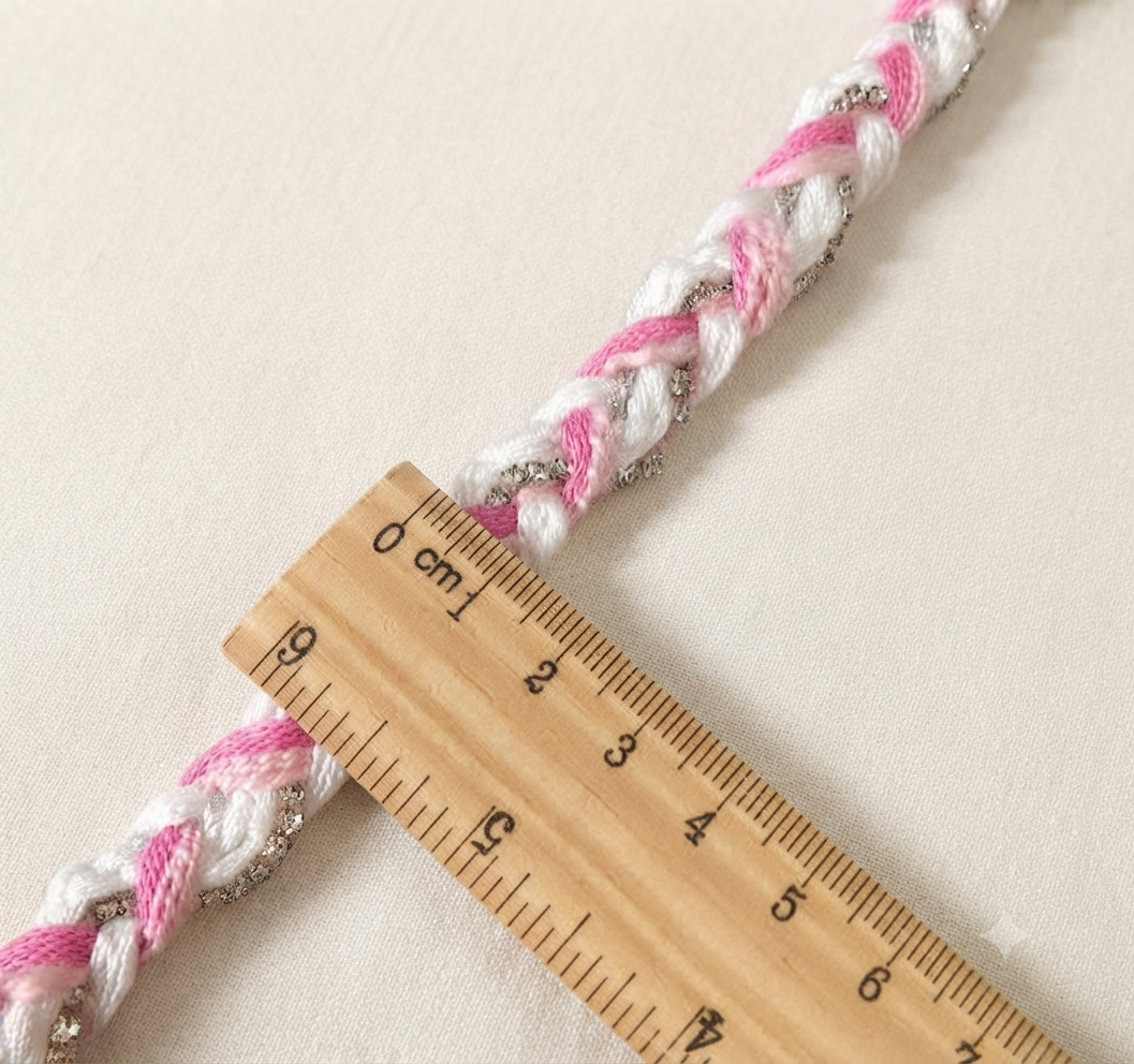 10 gaz Premium Quality Designer Braided and Rhinestone Trim Ribbon for Dress Designing, Neckline, Handbags, and Tailoring