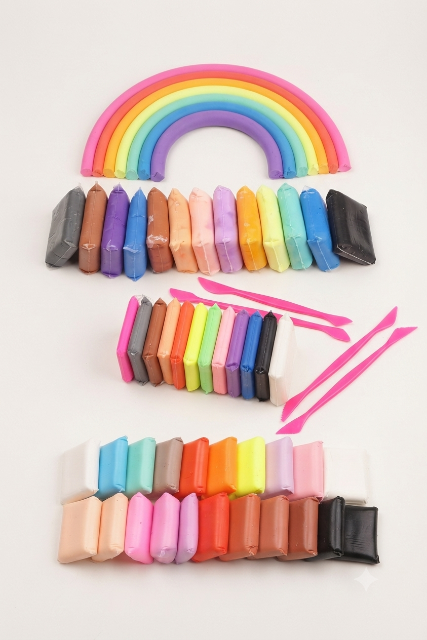 Kid's Wish Super Light Clay Pack - Colorful Soft & Non-Toxic Modeling Clay for Kids DIY Creative Art, Craft & Educational Learning Toy