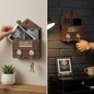 Wooden Mobile & Key Holder Wall Stand for Home Decor