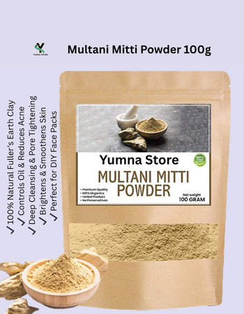 Multani Mitti Powder 100g – Natural Fuller’s Earth Clay | Face Pack for Oil Control, Acne Care & Skin Brightening – Delhi Gate Organics
