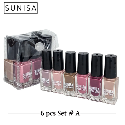 SUNISA 6 PCS Matte Liquid Peel Off Nail Polish