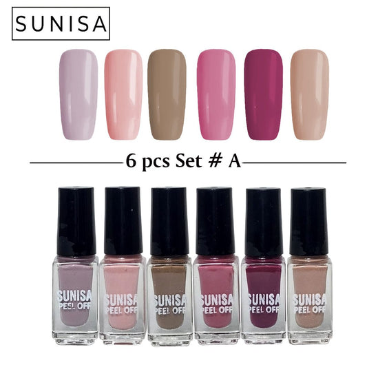 SUNISA 6 PCS Matte Liquid Peel Off Nail Polish