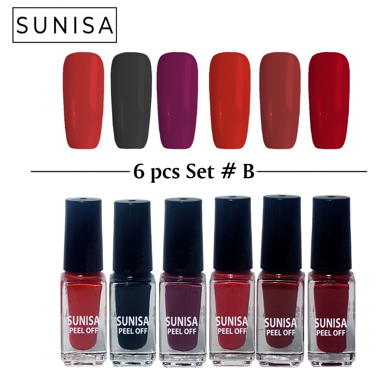 SUNISA 6 PCS Matte Liquid Peel Off Nail Polish