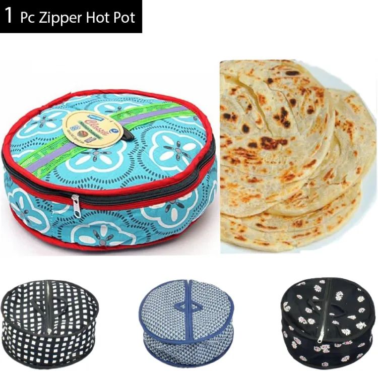 Zipper Roti Cover,handmade kitchen item,fabric hotpot,food warmer