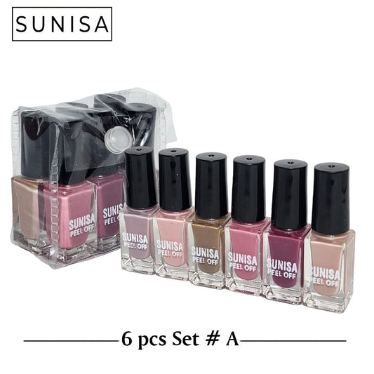 SUNISA 6 PCS Matte Liquid Peel Off Nail Polish