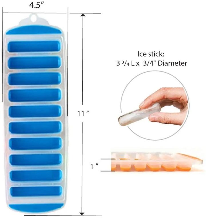 Pop up Ice tray Long Cylindeical Silicone Stick Shaped Mould Chocolate Jelly Ice Cubes Summer