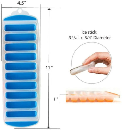 Pop up Ice tray Long Cylindeical Silicone Stick Shaped Mould Chocolate Jelly Ice Cubes Summer