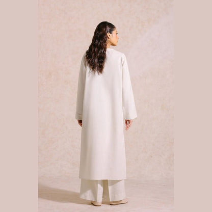 Unstitched White 2-Piece Dress for Women and Girls