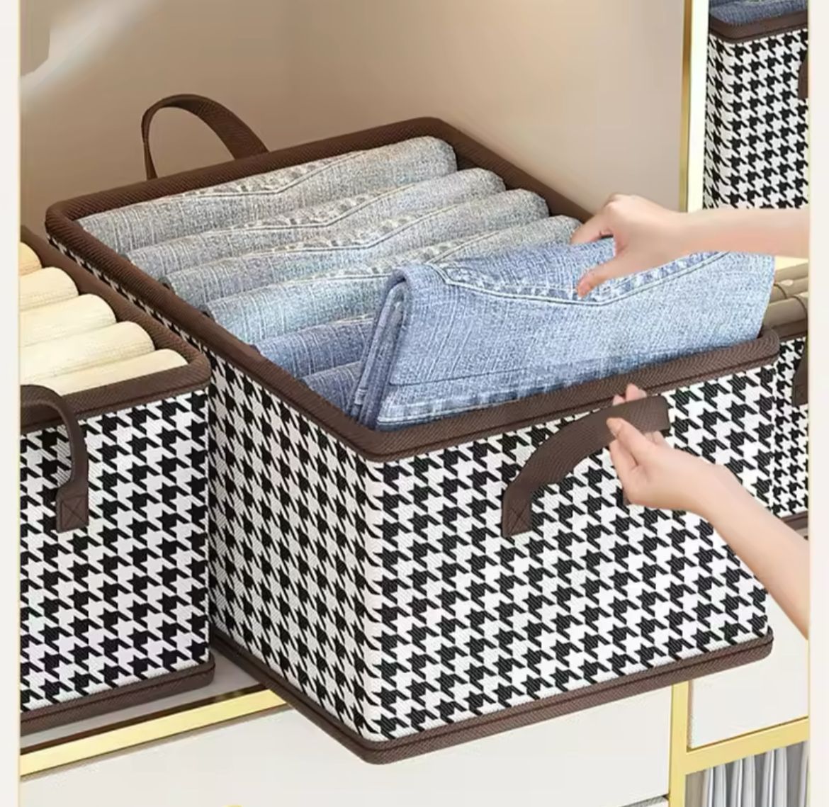 Foldable washable wadrobe Storage Box Folding Basket